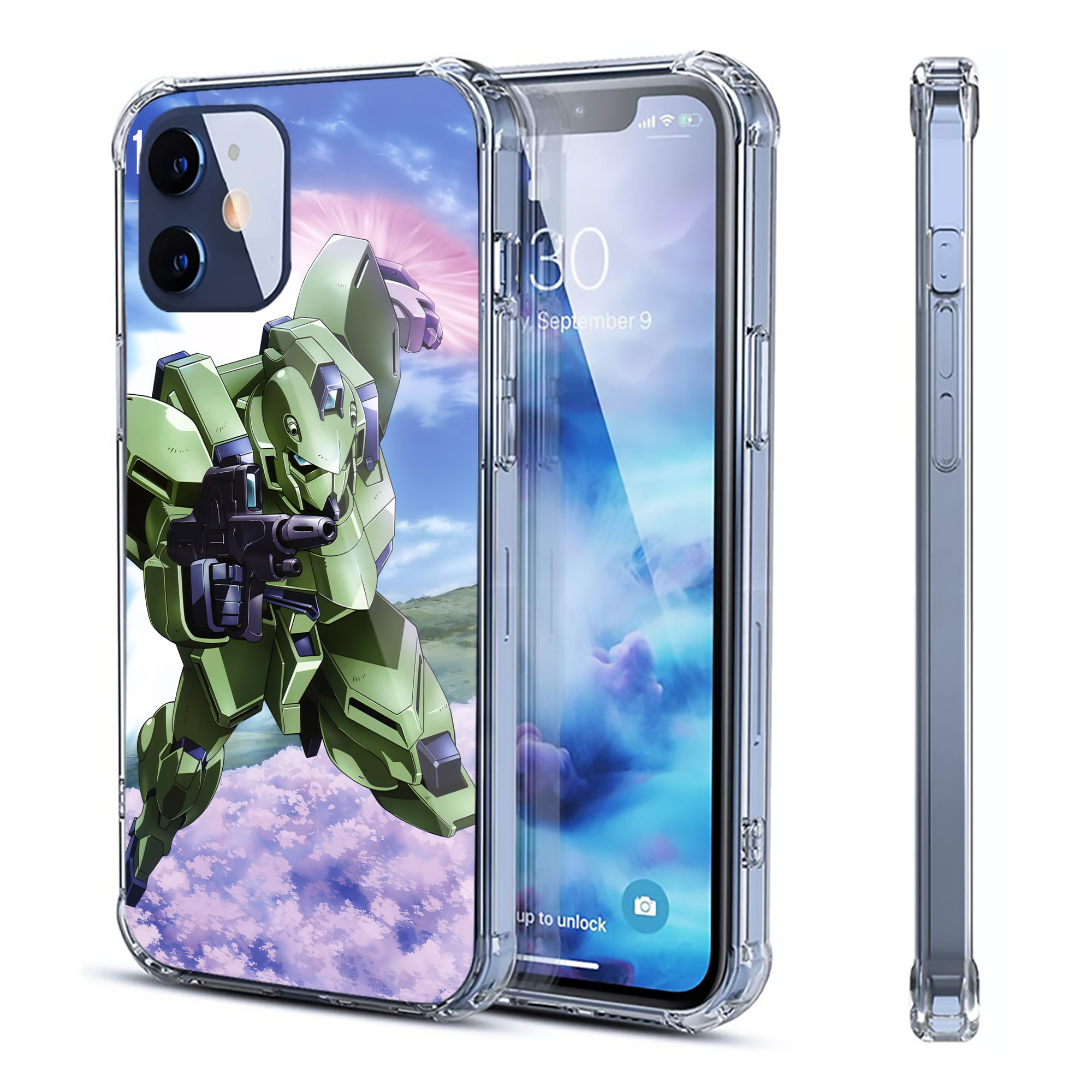 （画像用） 機動戦士ガンダム Mobile Suit Gundam 【iPhone 12シリーズ対応】透明スマホケース（クリアソフトケース）
